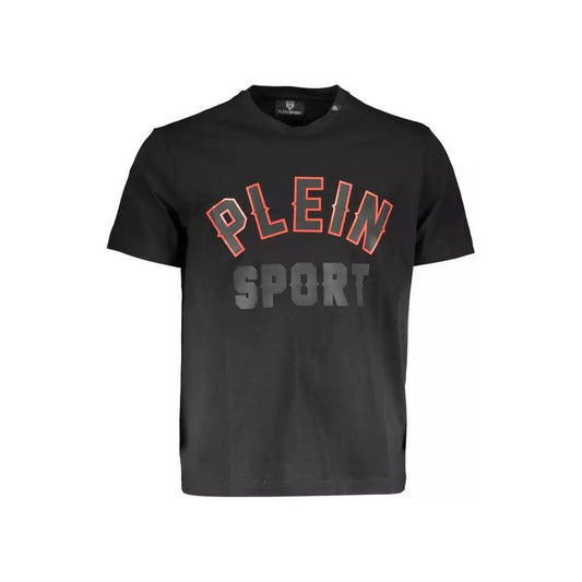 Plein Sport Elevated Athletic Black Tee with Iconic Print elevated-athletic-black-tee-with-iconic-print