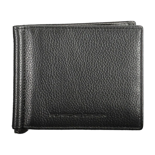 Sleek Black Leather RFID-Blocking Card Holder