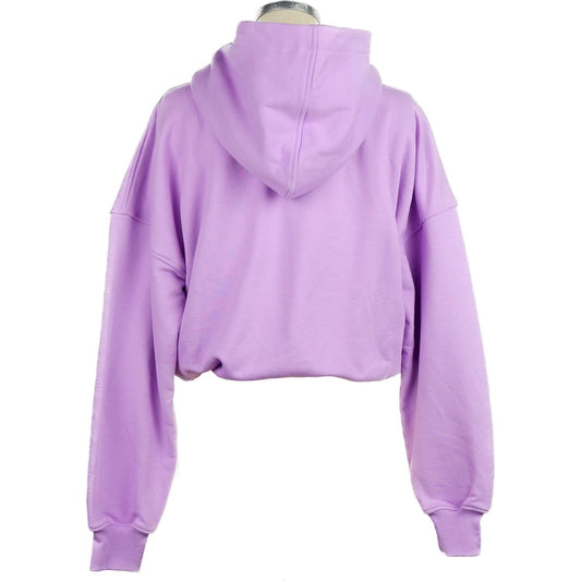 Chic Purple Hooded Sweatshirt with Logo Print