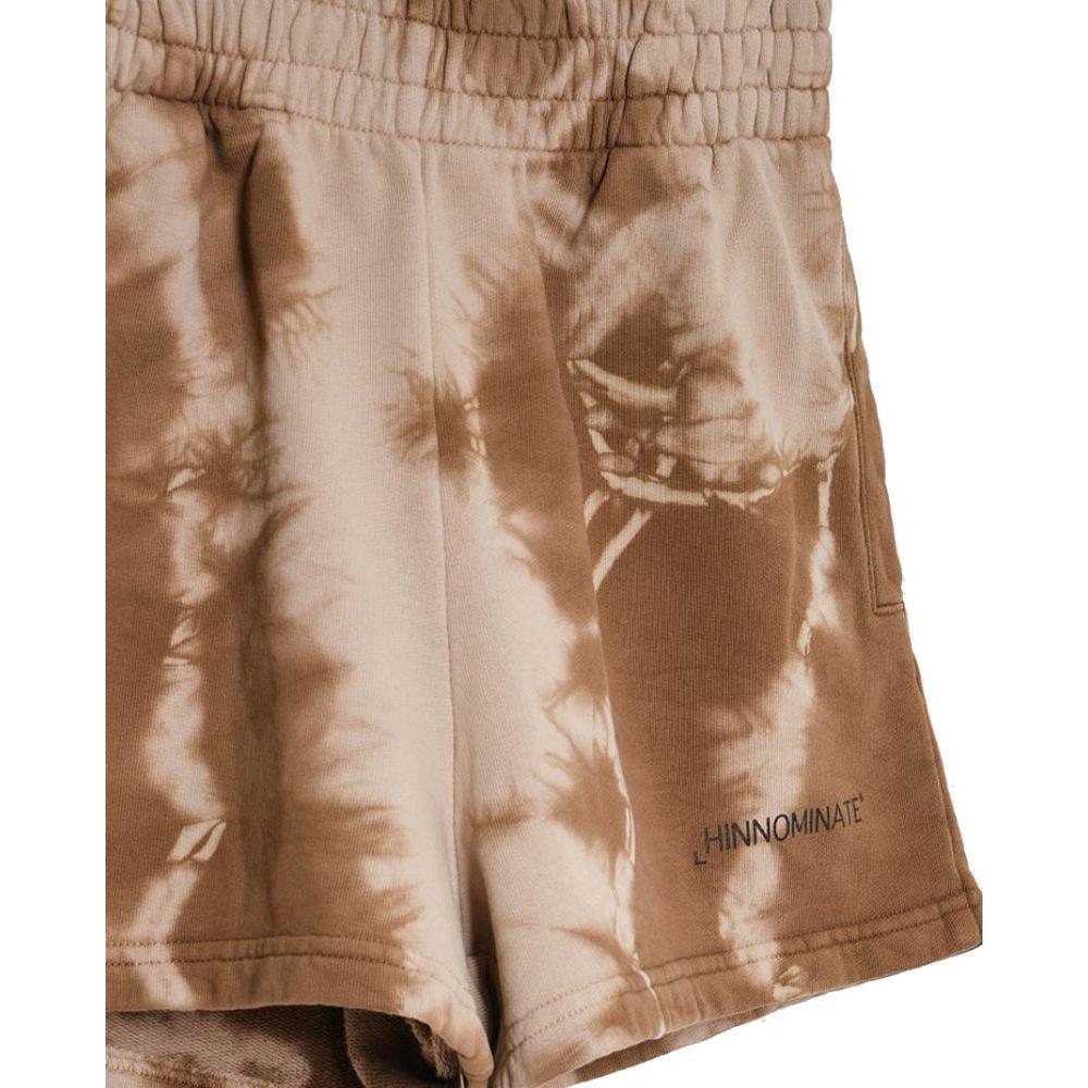 Hinnominate Chic Brown Printed Cotton Shorts chic-brown-printed-cotton-shorts