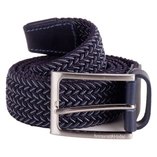 Harmont & Blaine Elegant Denim Blue Fabric Belt with Silver Buckle elegant-denim-blue-fabric-belt-with-silver-buckle