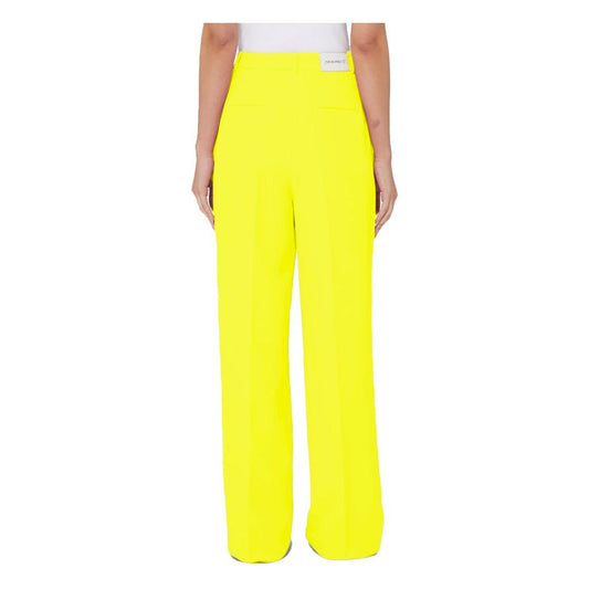Hinnominate Elegant Soft Yellow Trousers yellow-polyester-jeans-pant