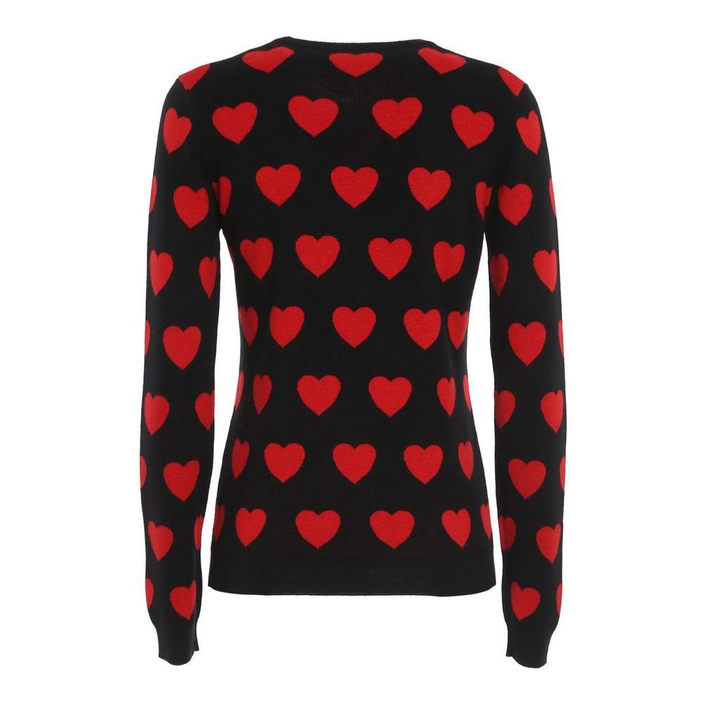 Chic Black Heart Pattern Sweater