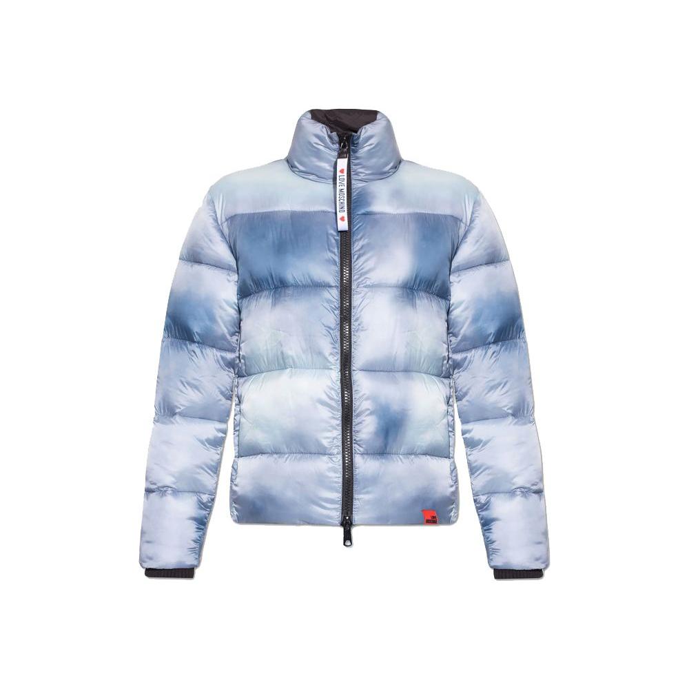 Love Moschino Chic Light Blue Down Jacket with Logo Patch chic-light-blue-down-jacket-with-logo-patch