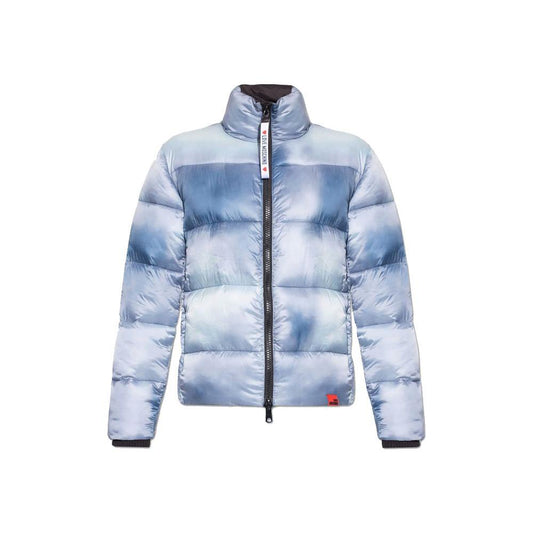 Love Moschino Chic Light Blue Down Jacket with Logo Patch chic-light-blue-down-jacket-with-logo-patch