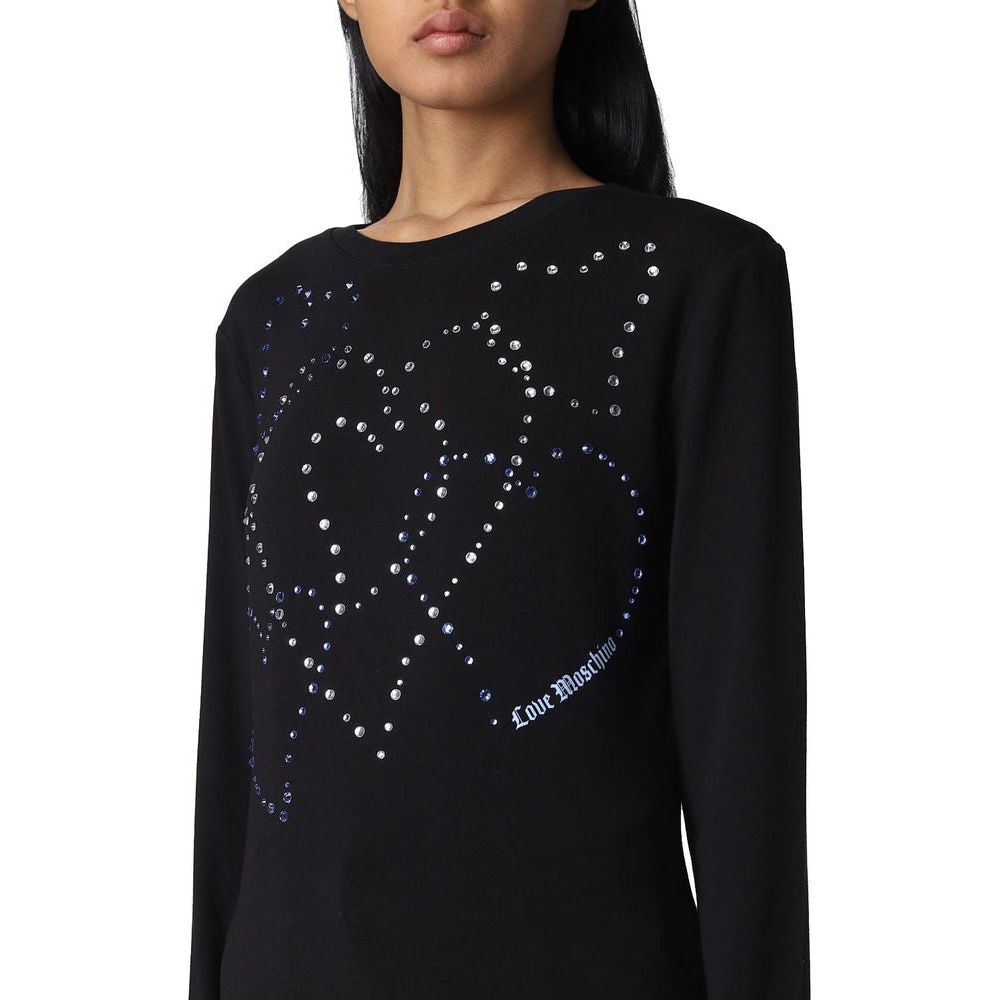 Rhinestone Heart Embellished Cotton Tee