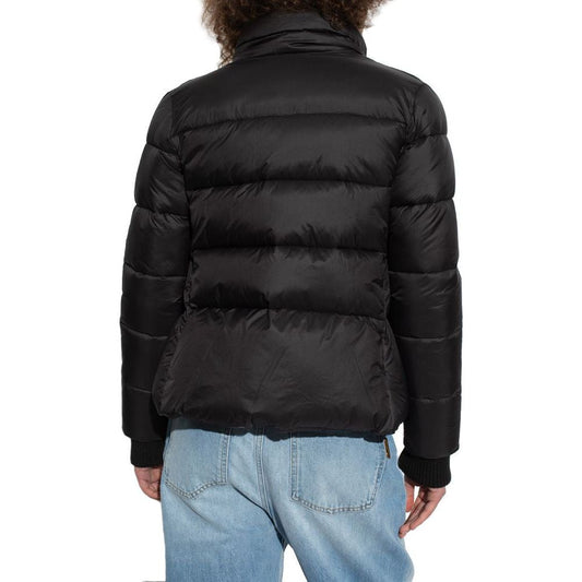 Love Moschino Chic Nylon Down Jacket with Bold Logo black-nylon-jackets-coat-10