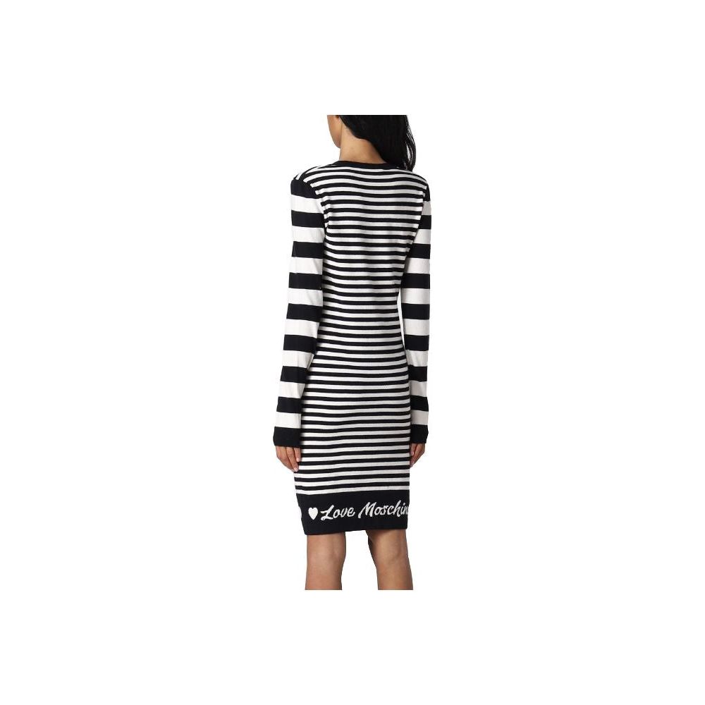 Love Moschino Elegant Striped Knit Dress with Long Sleeves elegant-striped-knit-dress-with-long-sleeves