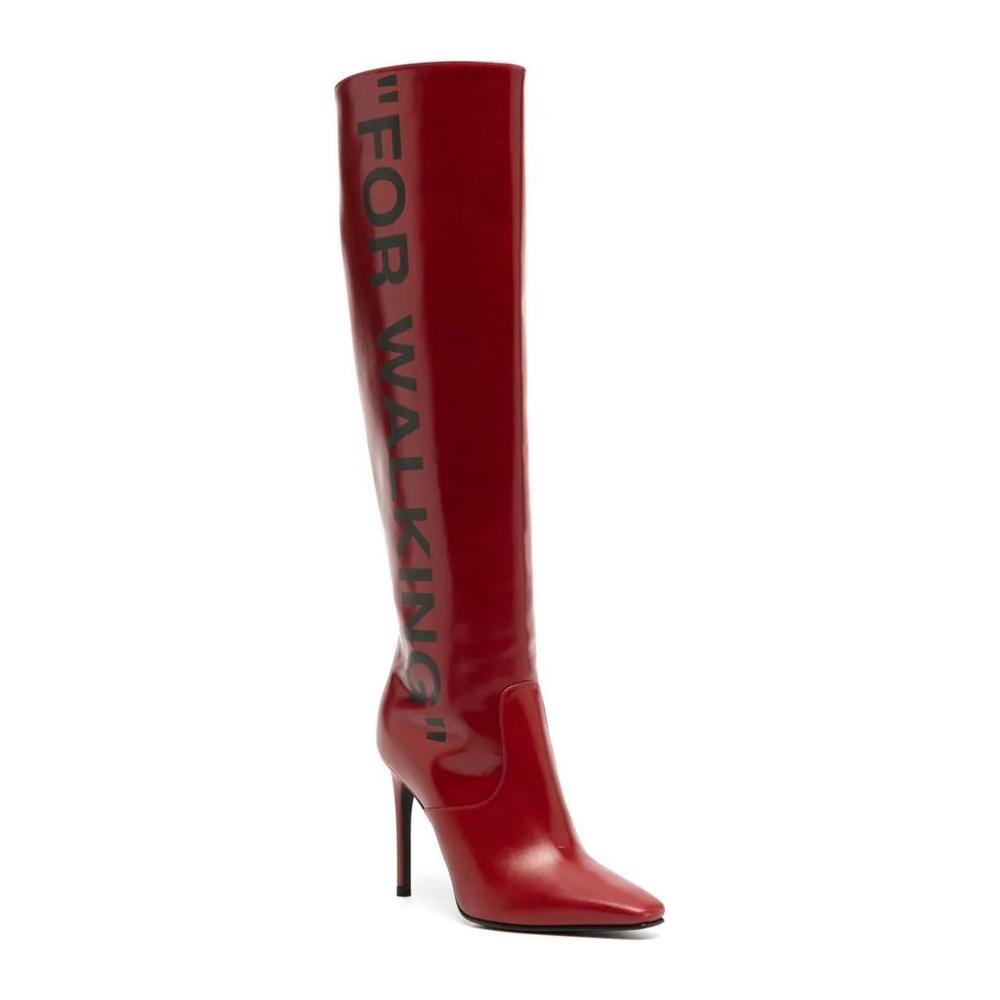 Off-White Chic Scarlet Patent Leather Stiletto Boots chic-scarlet-patent-leather-stiletto-boots