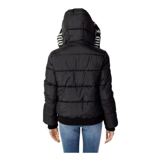 Love Moschino Chic Hooded Down Jacket with Signature Logo black-polyester-jackets-coat-14