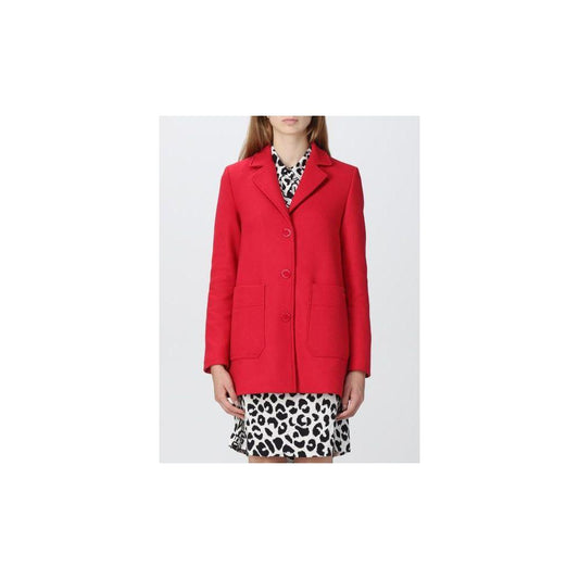 Love Moschino Chic Pink Wool Blend Jacket red-wool-jackets-coat