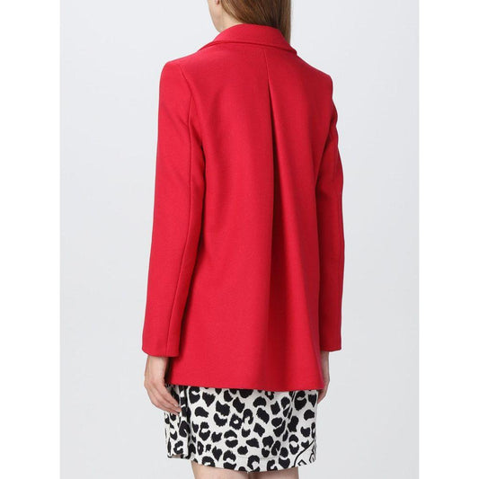 Love Moschino Chic Pink Wool Blend Jacket red-wool-jackets-coat