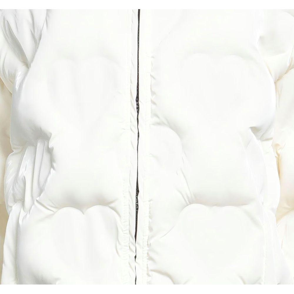 Love Moschino Chic White Heart-Adorned Designer Jacket white-polyester-jackets-coat-14