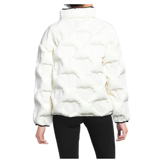 Love Moschino Chic White Heart-Adorned Designer Jacket white-polyester-jackets-coat-14
