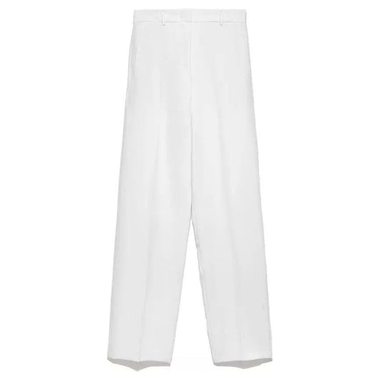 Hinnominate Elegant White Straight Trousers with Pockets elegant-white-straight-trousers-with-pockets