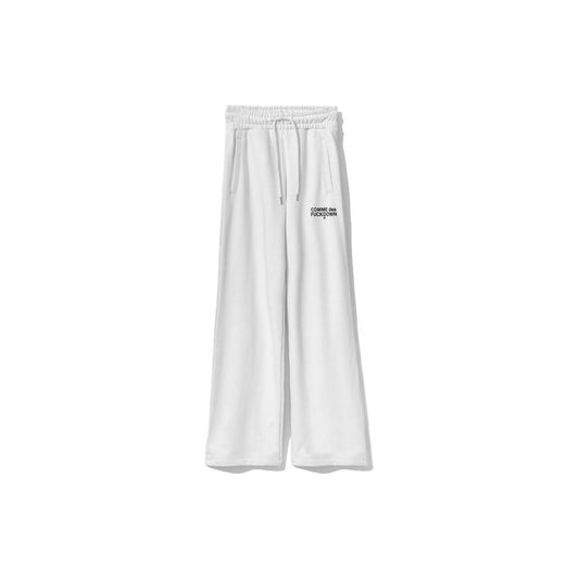 Comme Des Fuckdown Chic White Logo Sweatpants white-cotton-trousers