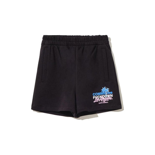 Comme Des Fuckdown Chic Black Cotton Shorts with Side Pockets black-short-2