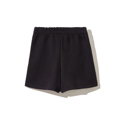 Comme Des Fuckdown Chic Black Cotton Shorts with Side Pockets black-short-2
