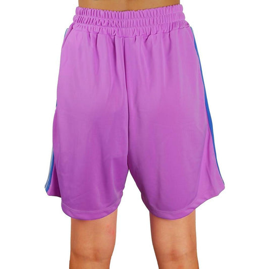 Comme Des Fuckdown Chic Striped Bermuda Shorts with Embroidered Logo purple-short