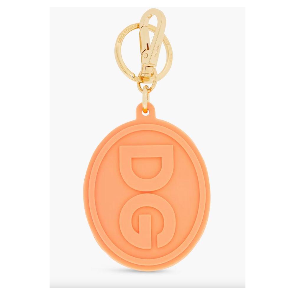 Dolce & Gabbana Elegant Orange Keychain with Gold Hardware elegant-orange-keychain-with-gold-hardware