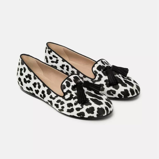 Charles Philip Elegant Silk Leopard Print Loafers elegant-silk-leopard-print-loafers