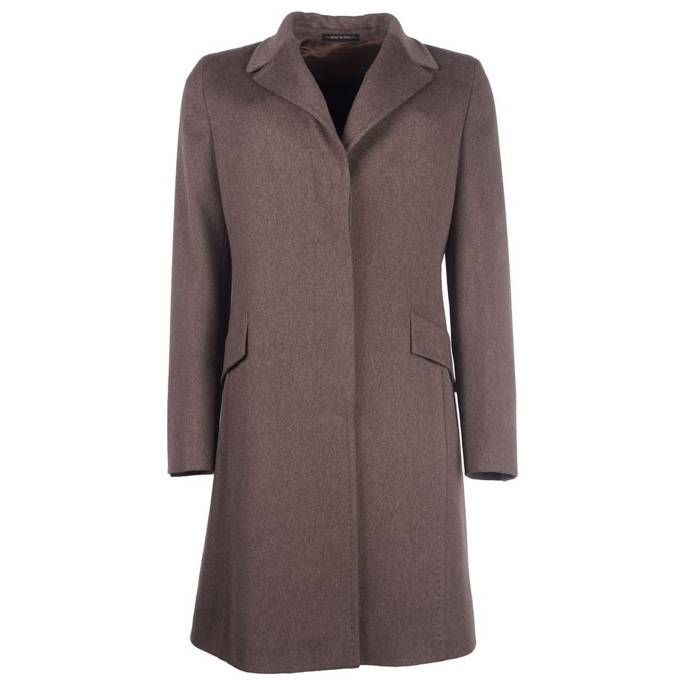 Elegant Woolen Brown Coat for Women