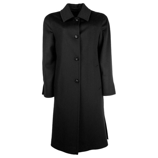 Made in Italy Elegant Virgin Wool Four-Button Coat black-jackets-coat-5