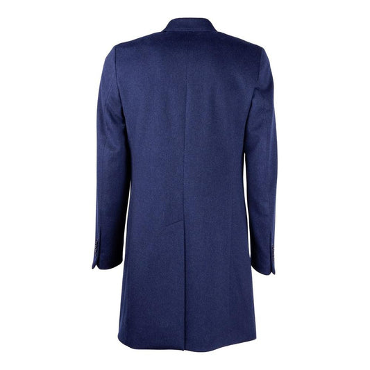 Navy Elegance Wool Coat for Men