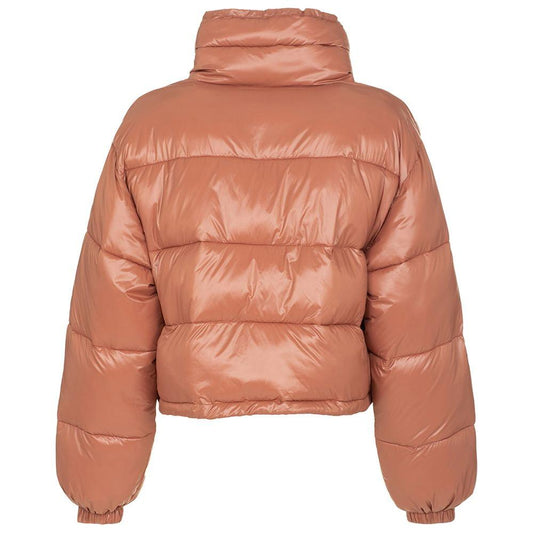 Imperfect Chic Pink Polyamide Short Down Jacket pink-polyamide-jackets-coat-5