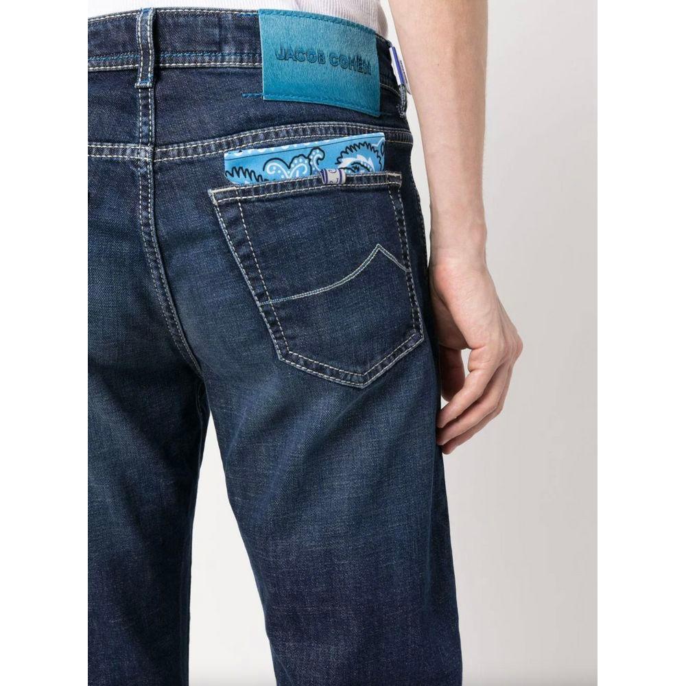 Jacob Cohen Exclusive Indigo Straight Leg Jeans with Bandana Detail exclusive-indigo-straight-leg-jeans-with-bandana-detail