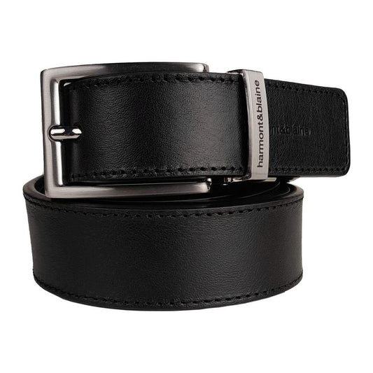 Harmont & Blaine Reversible Black Calfskin Leather Belt black-leather-di-calfskin-belt-1