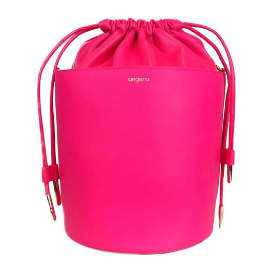 Fuchsia Elegance Leather Bucket Bag