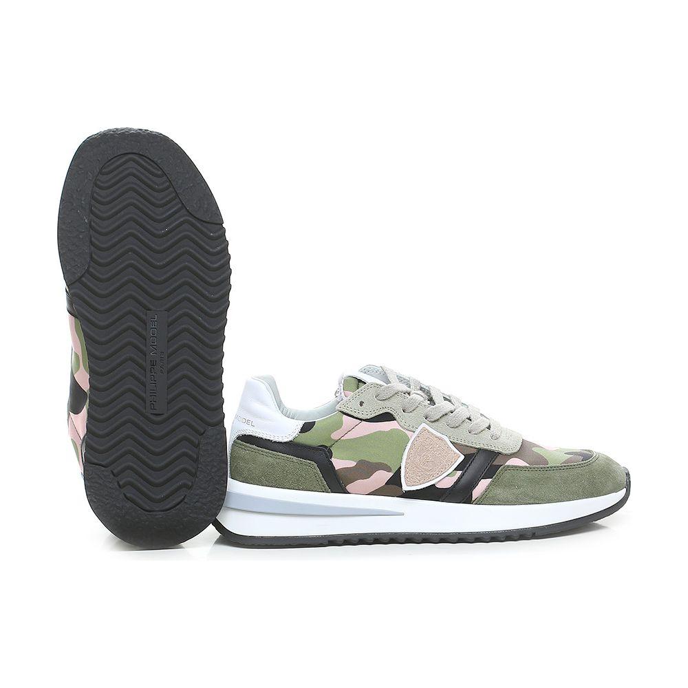 Philippe Model Chic Army Suede-Trimmed Fabric Sneakers army-fabric-sneaker