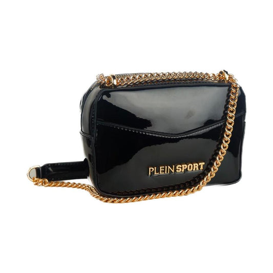 Plein Sport Elegant Black Chain Strap Shoulder Bag black-polyethylene-crossbody-bag-4