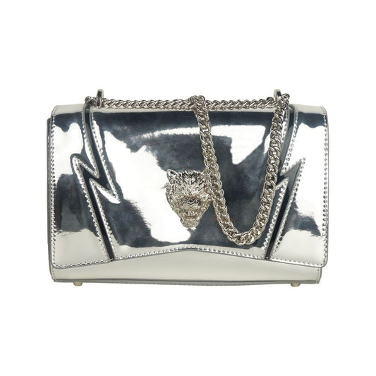 Elegant Gray Chain-Strapped Shoulder Bag