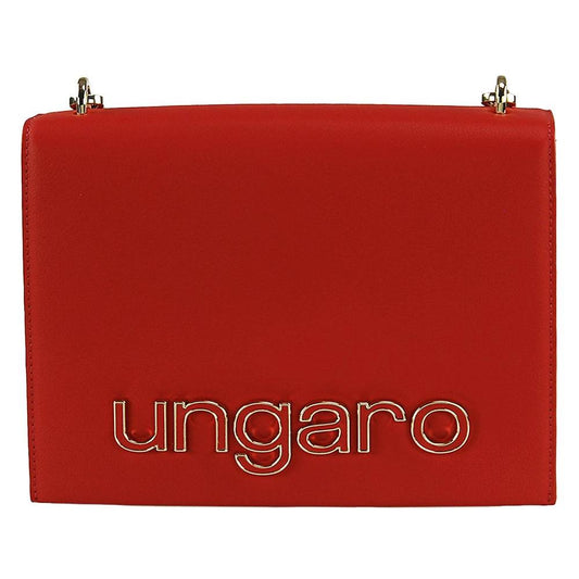 Ungaro Chic Calfskin Shoulder Bag with Metal Logo red-leather-di-calfskin-crossbody-bag-4