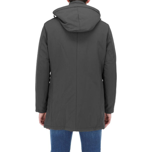 Refrigiwear Sleek Tech Parka For Elegant Warmth gray-polyester-jacket