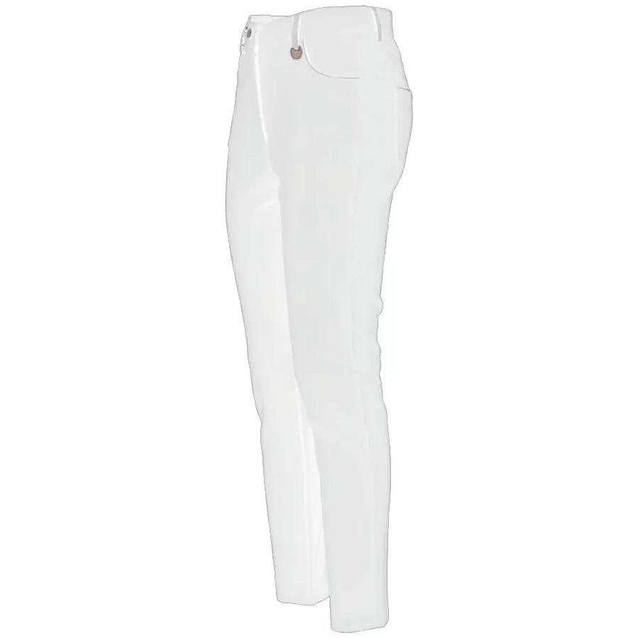 Yes Zee Chic White Slim-Fit Milano Stitch Trousers chic-white-slim-fit-milano-stitch-trousers