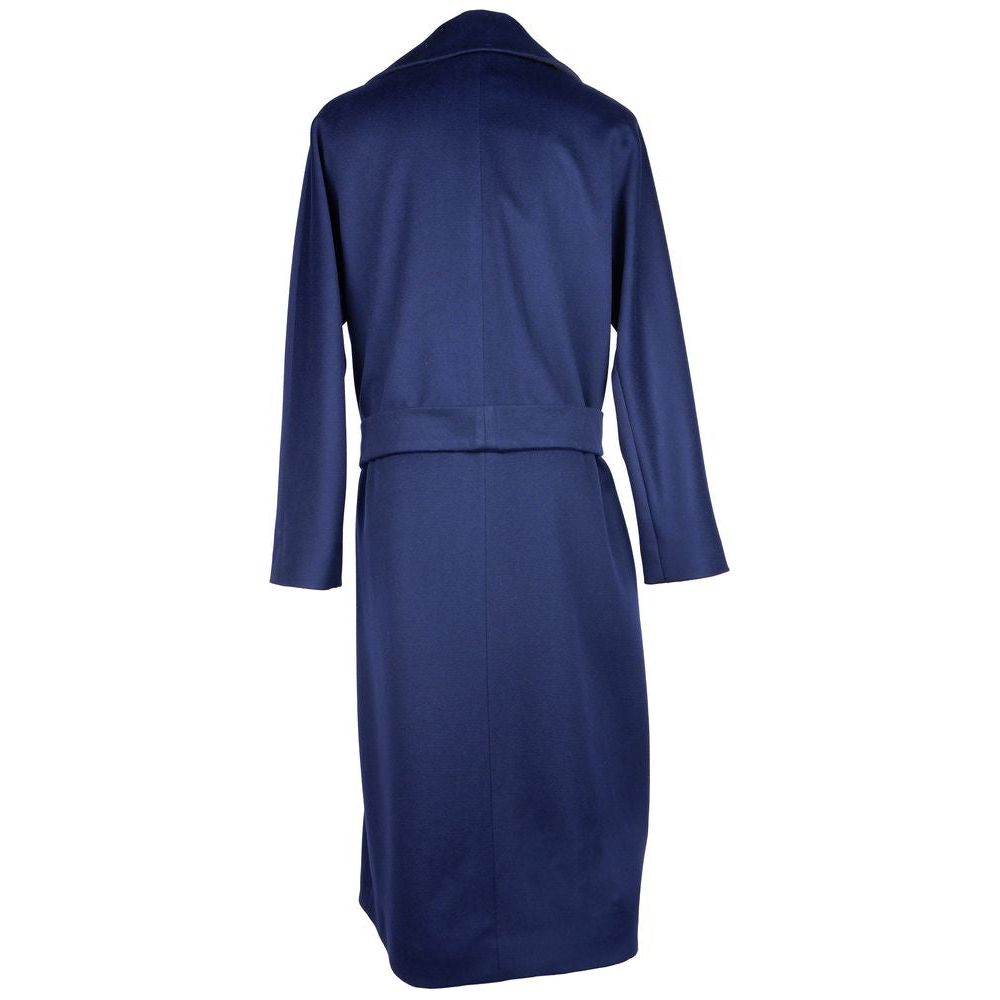 Made in Italy Elegant Blue Wool Coat with Ribbon Belt blue-wool-vergine-jackets-coat-2