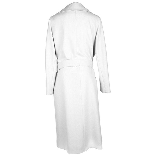 Elegant White Virgin Wool Coat