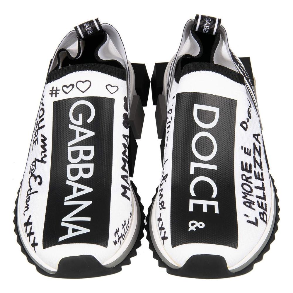 Dolce & Gabbana Elegant Monochrome Printed Stretch Sneakers elegant-monochrome-printed-stretch-sneakers