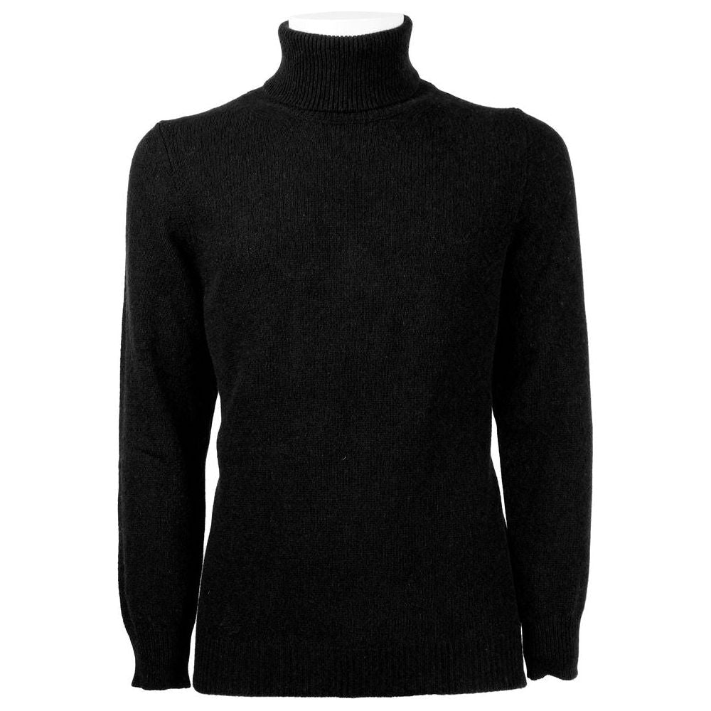 Emilio Romanelli Elegant Men's Cashmere Turtleneck Sweater black-cashmere-sweater
