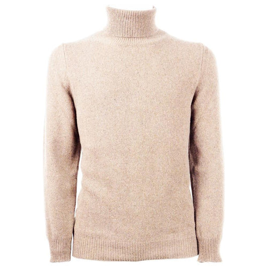 Emilio Romanelli Elegant Beige Cashmere Turtleneck Sweater beige-cashmere-sweater-1