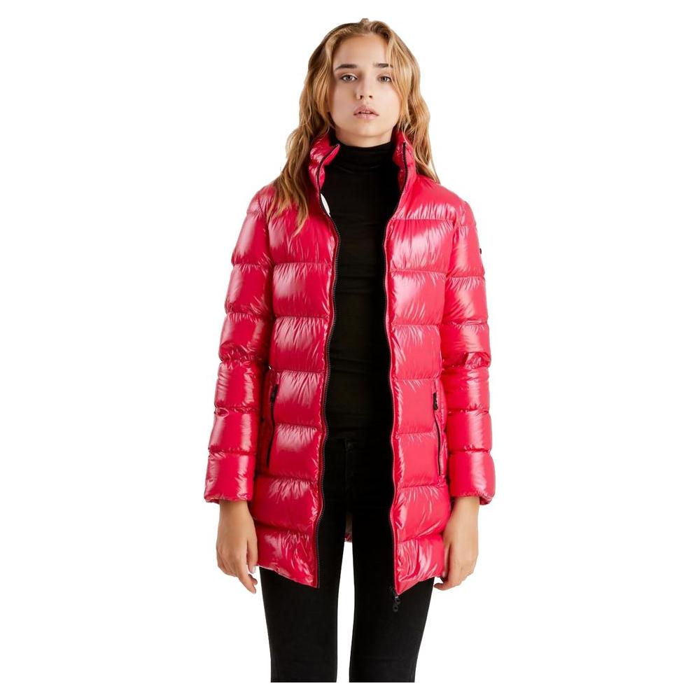 Fuchsia Shimmer Long Down Jacket