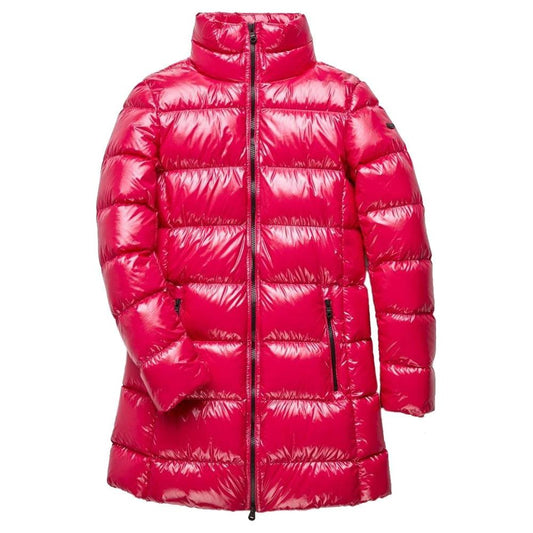 Refrigiwear Fuchsia Shimmer Long Down Jacket fuchsia-nylon-jackets-coat