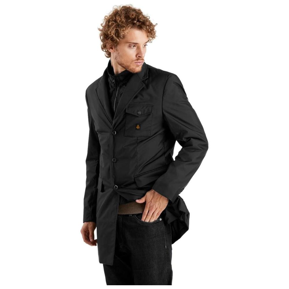 Refrigiwear Elegant Nylon Down Jacket with Iconic Details black-nylon-jacket-2