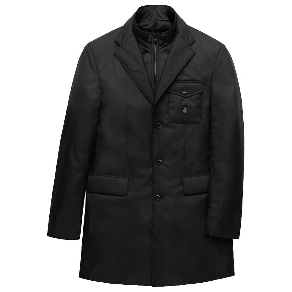 Refrigiwear Elegant Nylon Down Jacket with Iconic Details black-nylon-jacket-2