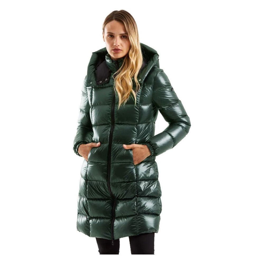 Refrigiwear Elegant Long Women's Down Jacket green-polyester-jackets-coat-2