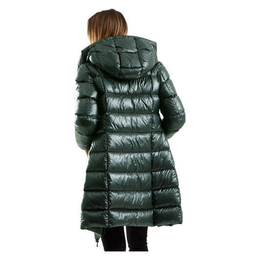 Refrigiwear Elegant Long Women's Down Jacket green-polyester-jackets-coat-2