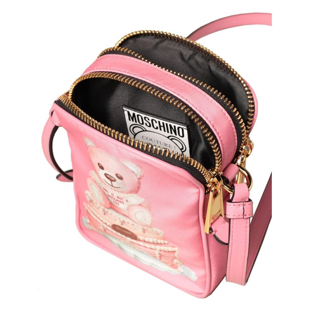 Moschino Couture Pink Nylon Crossbody Bag pink-nylon-crossbody-bag